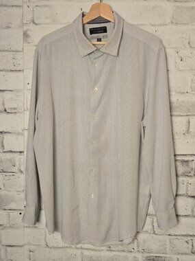 Report Collection X4 Slim Fit Stretch Dress Shirt XL Geometric Print